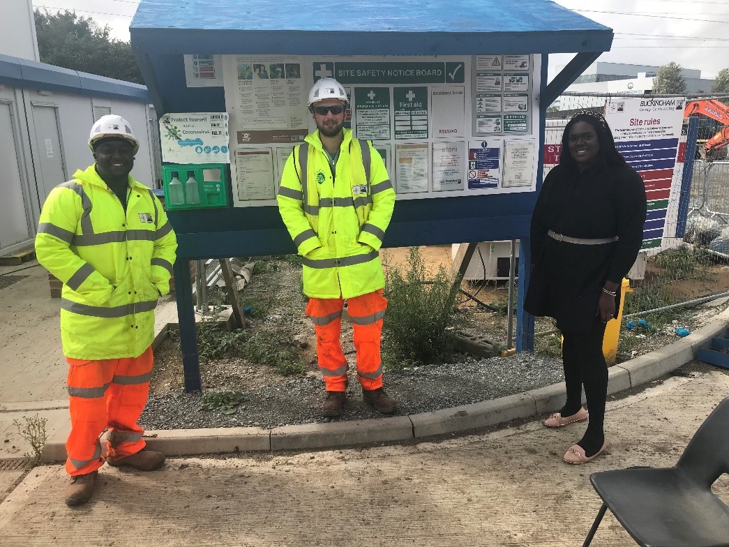 NLHPP apprentices working with Buckingham Group. Left to right: Hakeem, Craig and Kaya