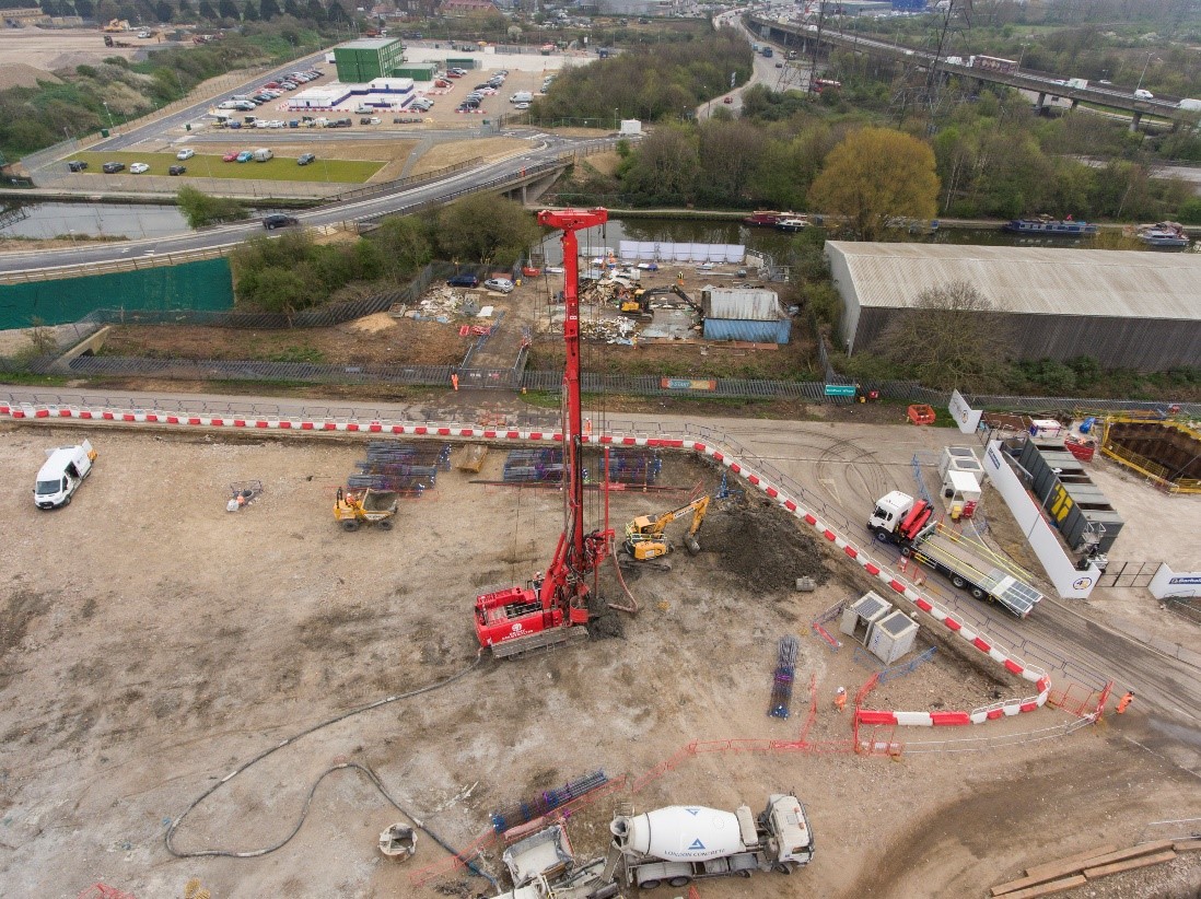 Piling works being undertaken at EcoPark South