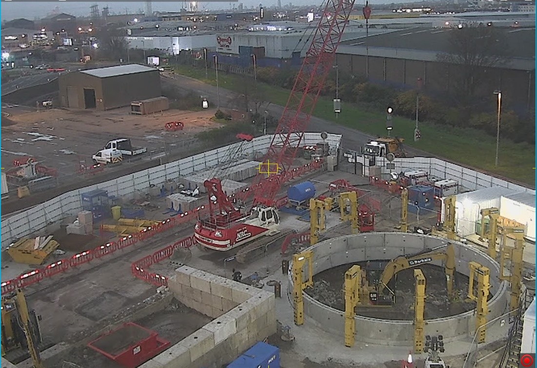 View of one of the Sewer Diversion shafts under construction