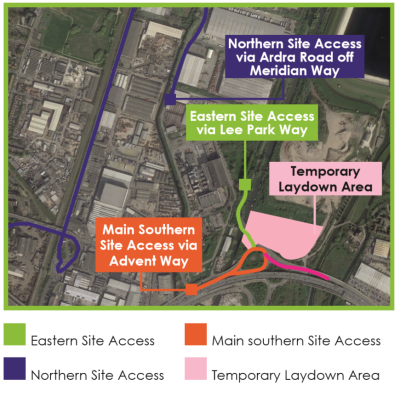 Traffic flow map around NLHPP site